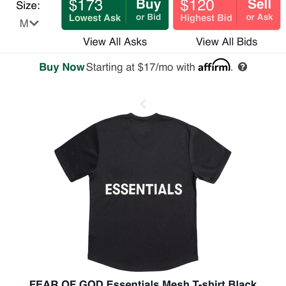 Fear of God Essentials Mesh TShirt